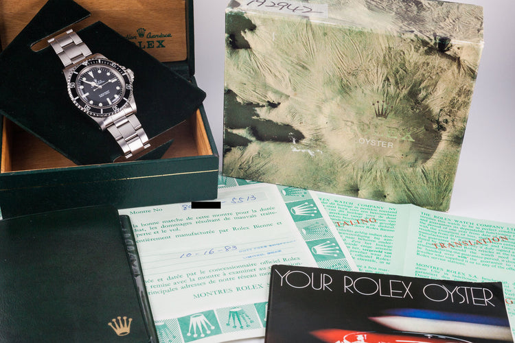 1983 Rolex Submariner 5513 Mark V Maxi with Box and Papers