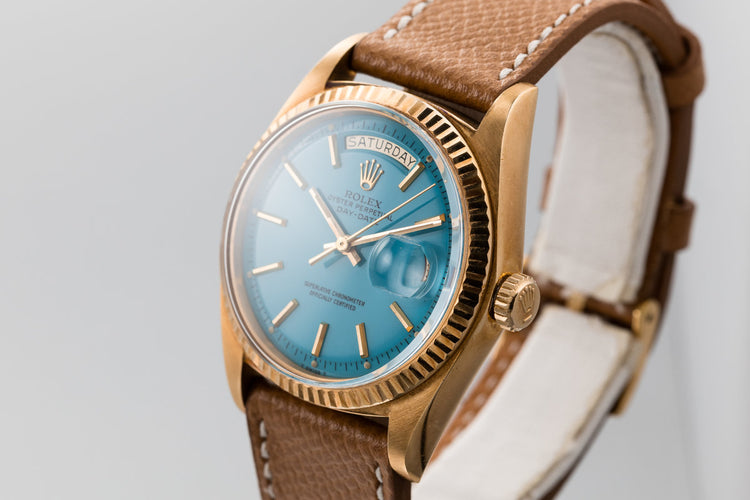 1971 Rolex 18K Day-Date 1803 with Blue Stella Dial