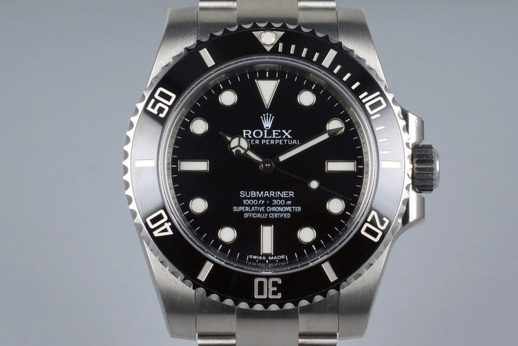 2013 Rolex Submariner 114060 with Box and Papers MINT