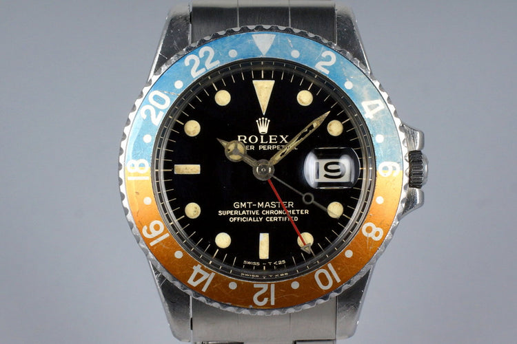 1964 Rolex GMT 1675 Glossy Gilt Dial with Box and Papers