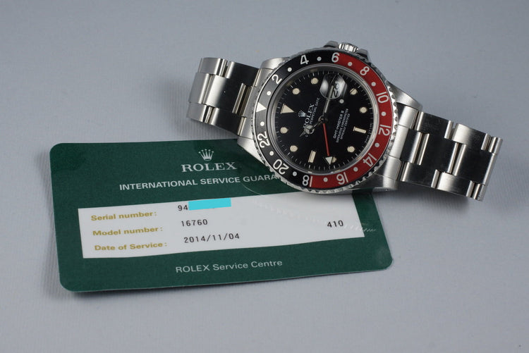 1986 Rolex Fat Lady GMT II 16760 with RSC Papers