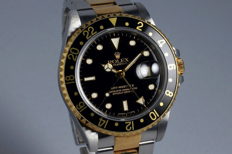 1991 Rolex Two Tone GMT II 16713 Black Dial