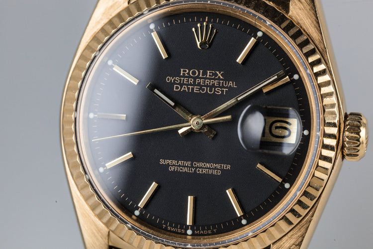 1977 Rolex 18K DateJust 1601 with 18K Oyster Bracelet