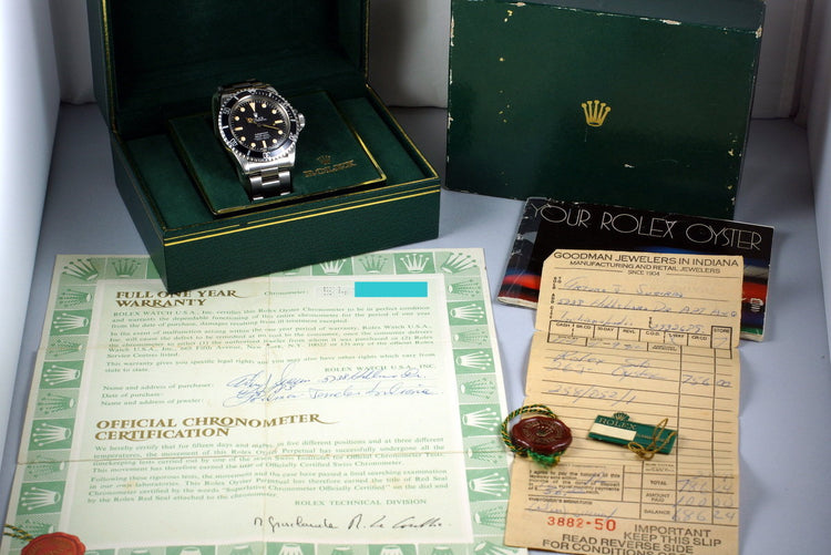 1978 Rolex Submariner 5512 Mark III Maxi Dial with Box and Papers
