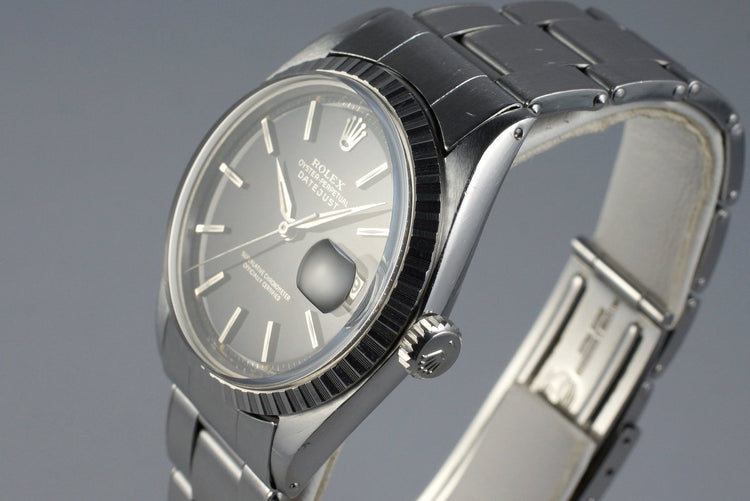 1964 Rolex DateJust 1603 Glossy Black Dial with Box and Papers