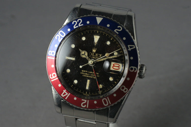 1958 Rolex GMT 6542 Glossy Gilt Chapter Ring with Service Papers