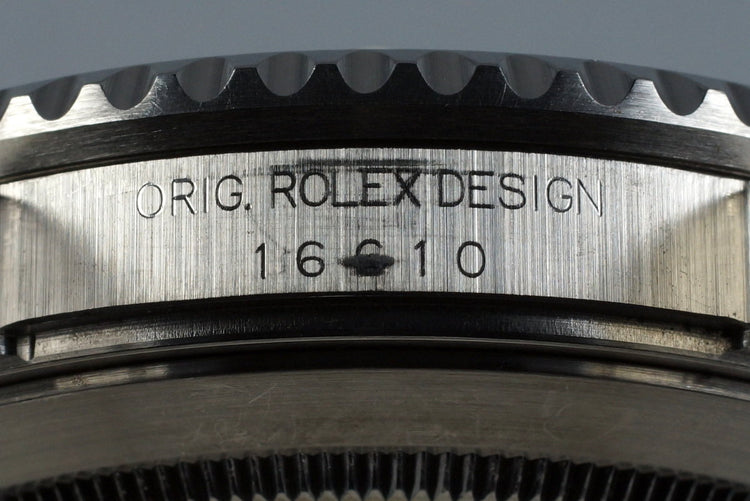 1999 Rolex Submariner 16610 with RSC Papers