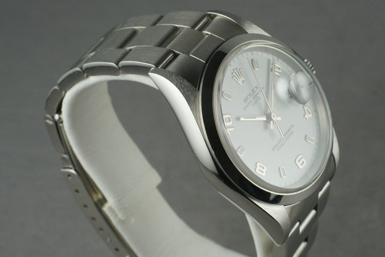 2000 Rolex White Arabic Dial Date 15200 With Box & Papers