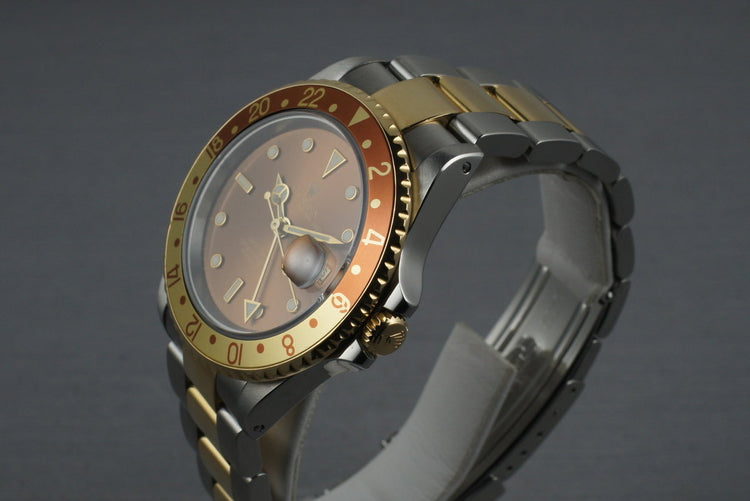2002 Rolex Two Tone GMT Master II 16713 Root Beer