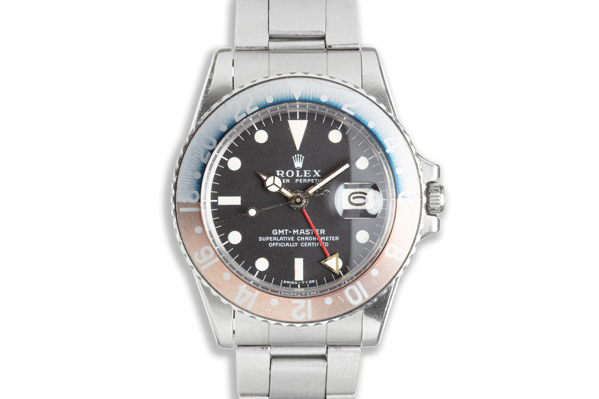 HQ Milton 1971 Unpolished Vintage Rolex GMT-Master 1675 MK II