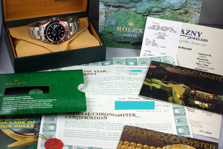 1999 Rolex GMT II 16710 with Box and Papers