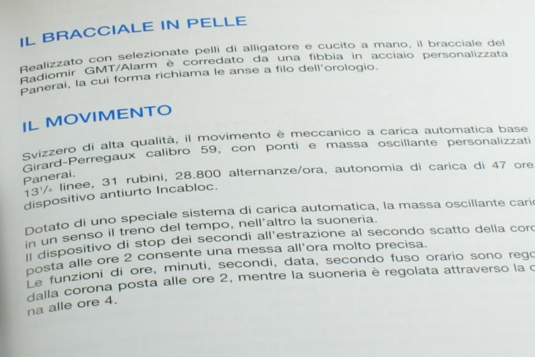 Panerai Radomir series Ref: Pam98 GMT Alarm