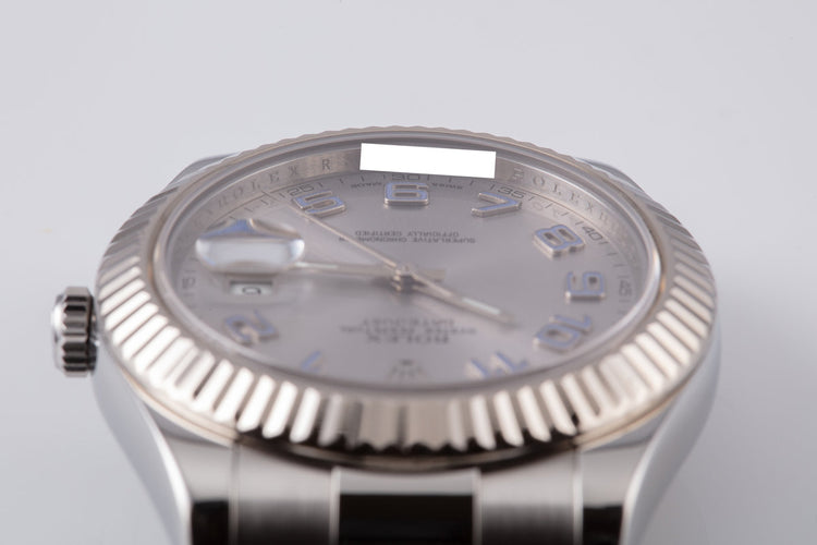 Rolex 41mm DateJust 116334 Silver Arabic Dial with Service Papers