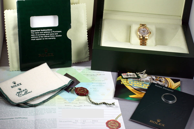 2003 Rolex Ladies DateJust 179178 w/ Meteorite Diamond Dial Box Papers