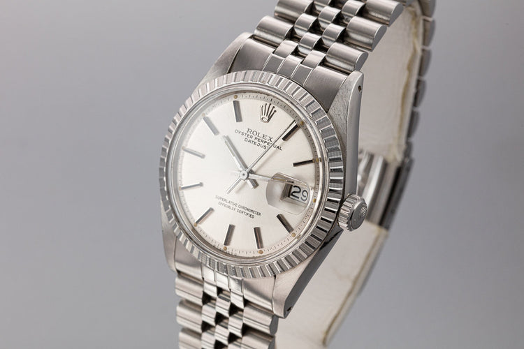 1974 Rolex DateJust 1603 Silver Sigma RAIL DIAL Dial