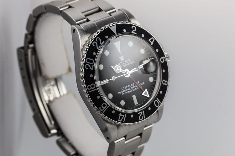 1978 Rolex GMT-Master with Black Bezel Insert and Luminova Service Dial