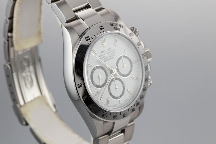 1999 Rolex Daytona 16520 White Dial with Box, Papers, and Service Papers