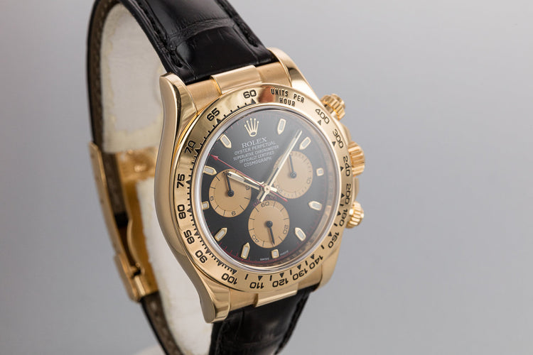2018 Rolex 18K YG Daytona 116518 with Box and Black "Paul Newman" Dial