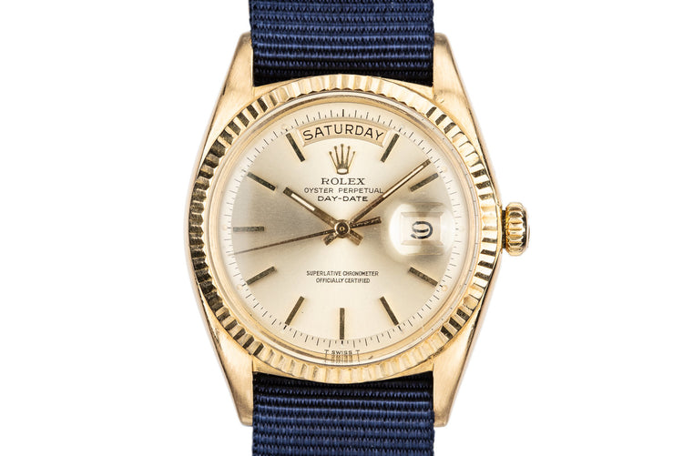 1969 Rolex 18K YG Day-Date 1803 Champagne Dial with Double Punch Papers and Box