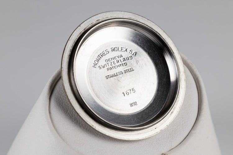 1972 Rolex GMT-Master 1675 with Fat Font Black Bezel Insert