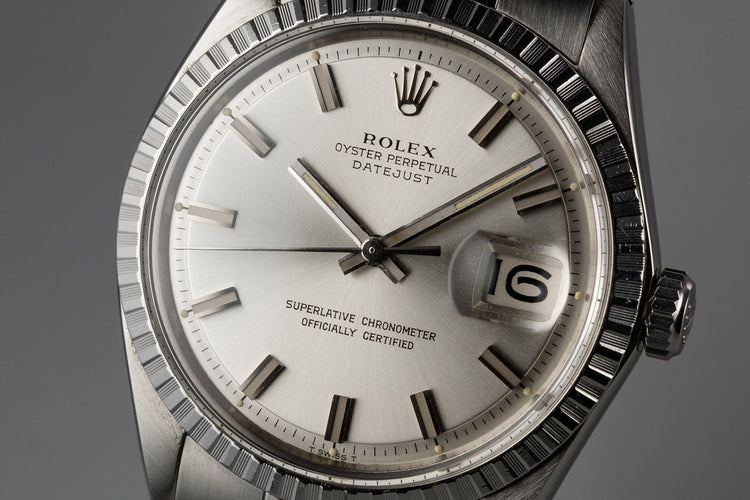 1971 Rolex DateJust 1603 Silver Wide Boy Dial with Double Papers, and Rolex Service Papers