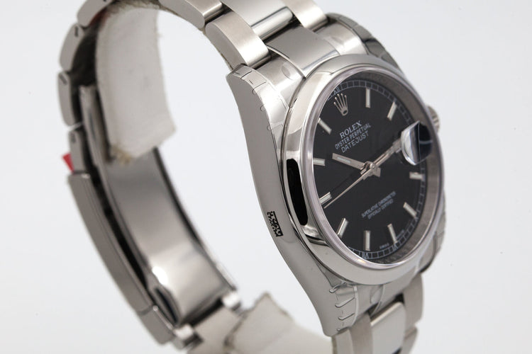 2017 Rolex Datejust 116200 Black Dial with Stickers,Box and Papers MINT