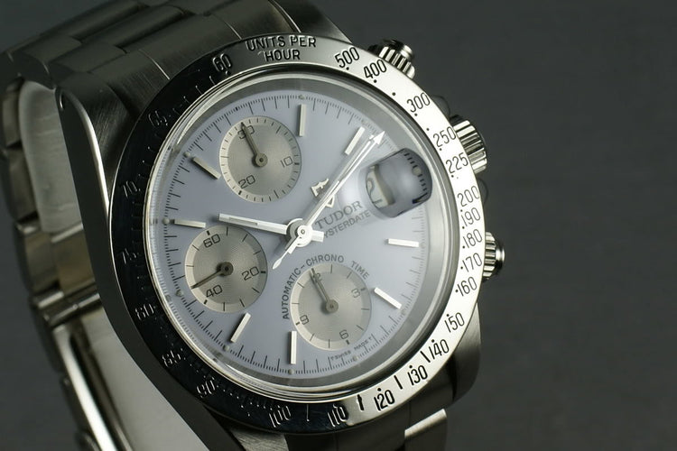 Tudor Chronograph Big Block 79180 with Rolex Service Papers and Porcelain dial