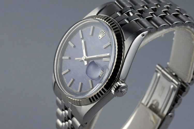 1971 Rolex DateJust 1601 Non-Luminous Blue Dial