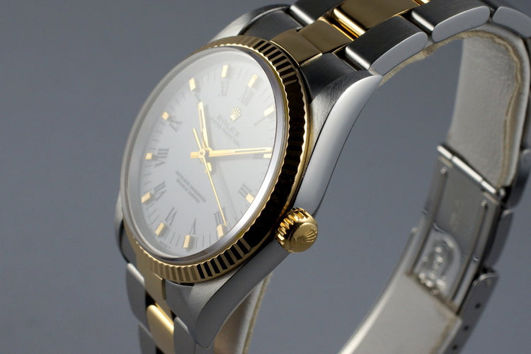 1994 Rolex Two Tone Oyster Perpetual 14233 White Roman Dial