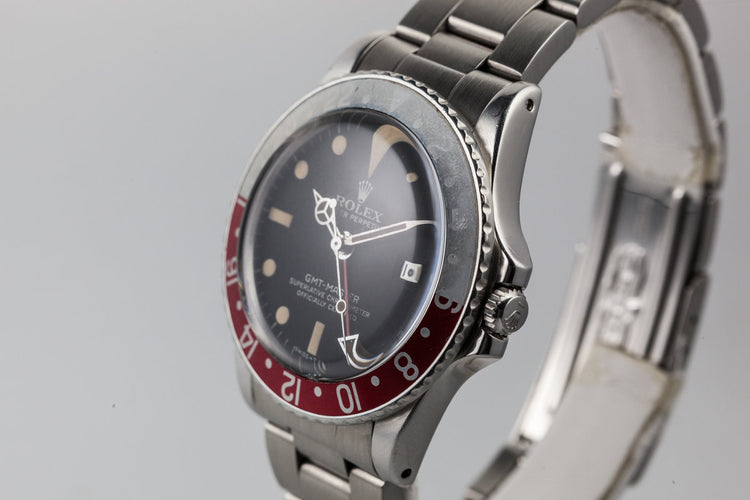 1971 Rolex GMT-Master 1675 with Faded Pepsi insert and No Cyclops Crystal