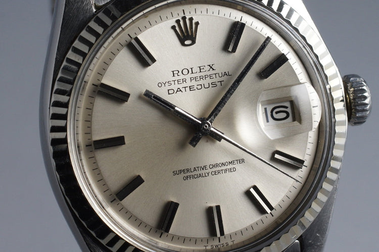 1972 Rolex Datejust 1601 Silver Non-Luminous Dial