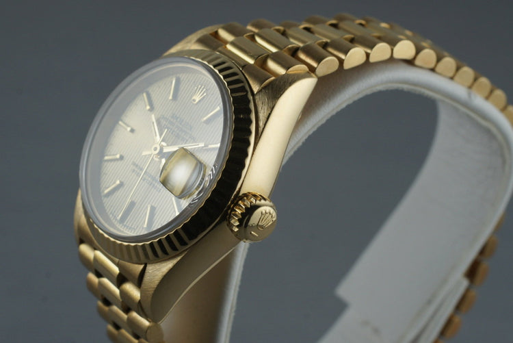 1984 Rolex 18K Ladies DateJust President 69178 with Tapestry Dial