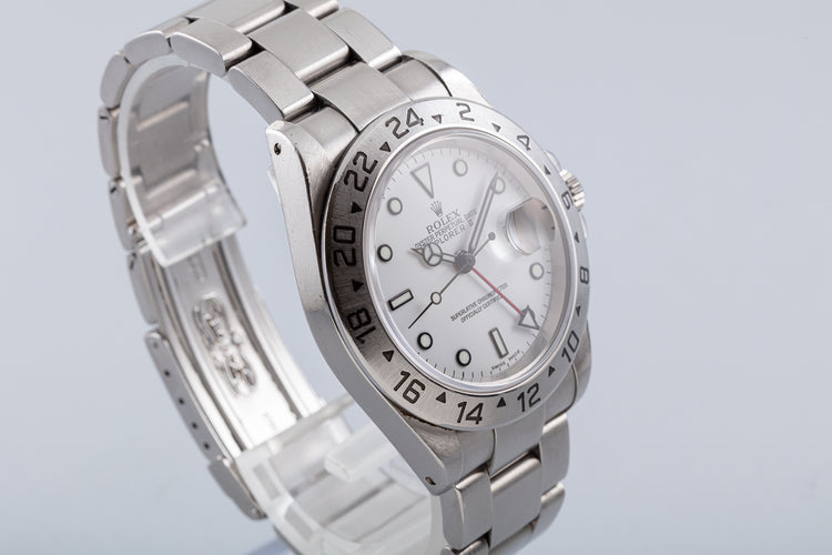 2002 Unpolished Rolex Explorer II 16570 Polar Dial