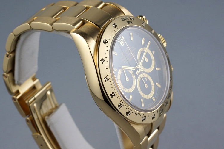 1991 Rolex YG Zenith Daytona 16528 Black Dial