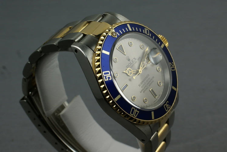 Rolex Submariner 18K/SS 16613 with Slate Serti Dial