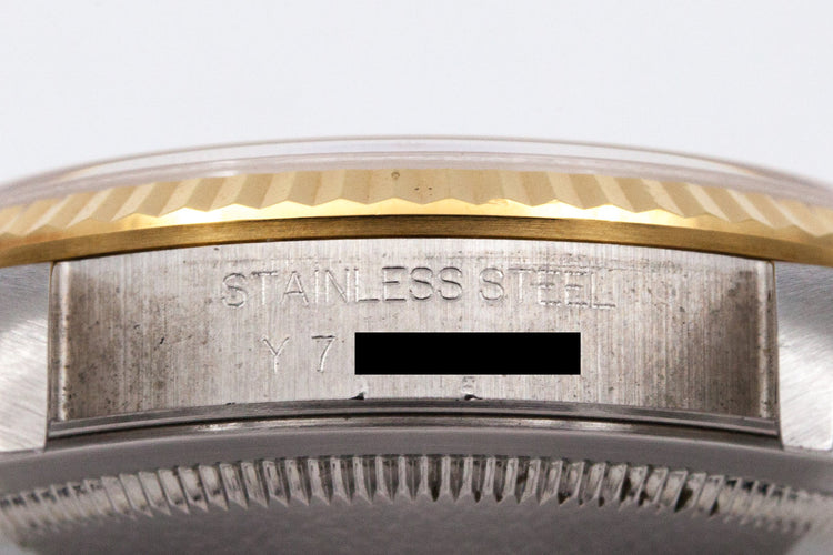 2003 Rolex Two Tone DateJust 16233 Cream Roman Pyramid Dial