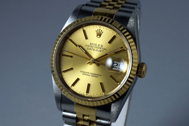 1991 Rolex Two Tone DateJust 16233 Champagne Dial