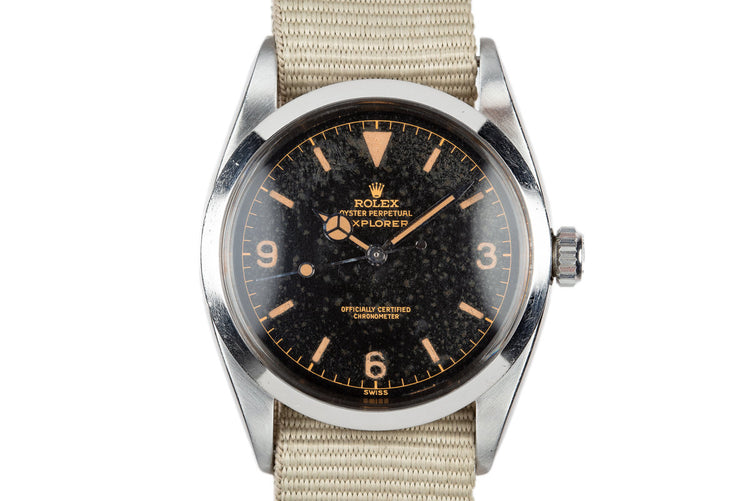 1957 Rolex Explorer 6610 Gilt Dial with "Night Sky" Patina with Box Service Papers