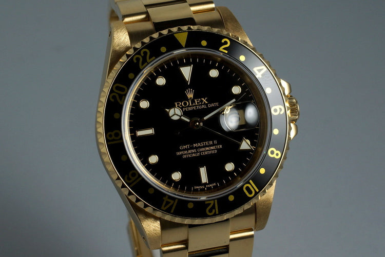 1994 Rolex YG GMT II 16718 with Box and Papers