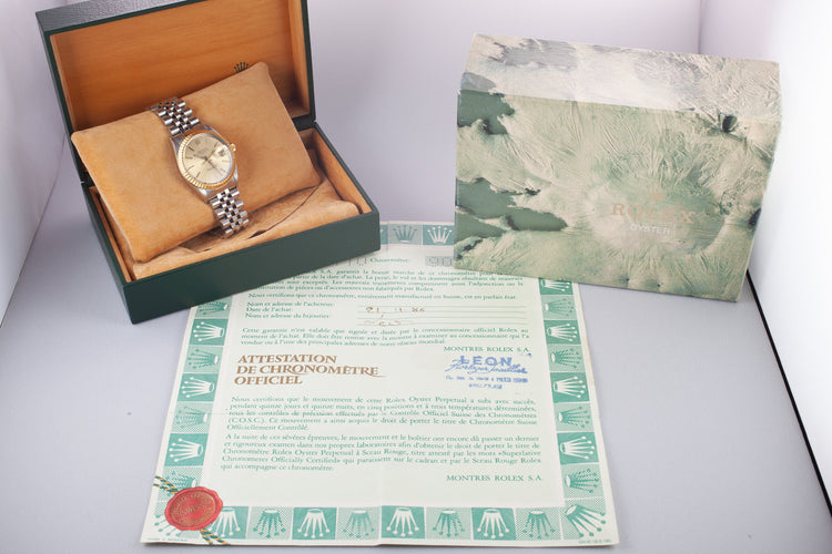 1985 Rolex Two-Tone Date 15053 with Box and Papers