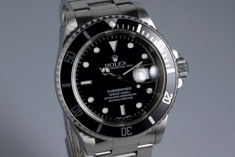 1999 Rolex Submariner 16610 with Box and Papers FULL SET