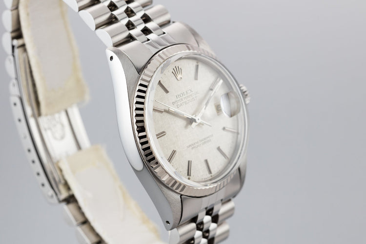 1984 Rolex DateJust 16014 Silver Linen Dial