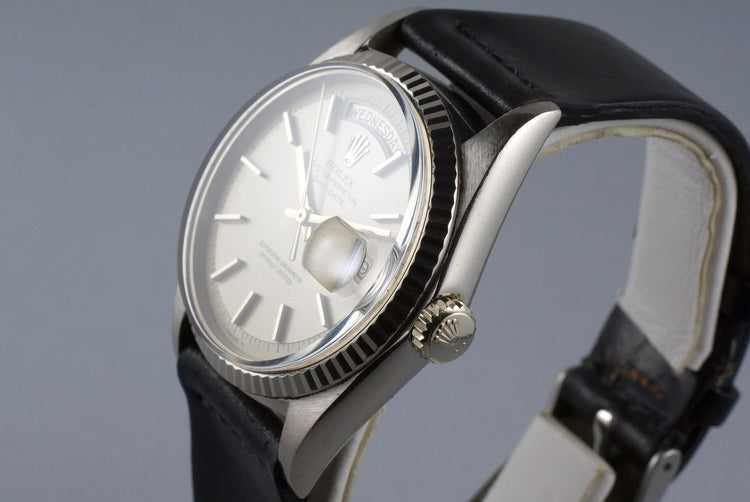 1968 Rolex WG Day-Date 1803 Silver Non-Luminous Dial
