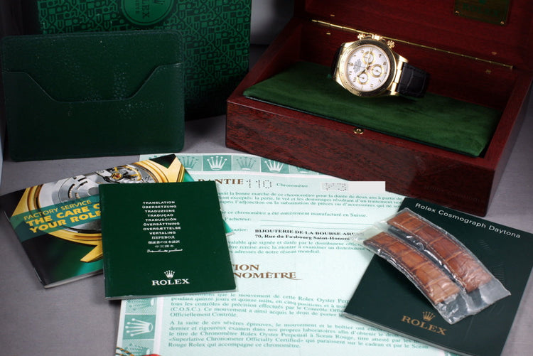2002 Rolex 18K YG Daytona 116518 with Box Papers
