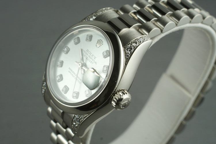 2001 Ladies Platinum Rolex Datejust 179296 with Factory Diamond Dial