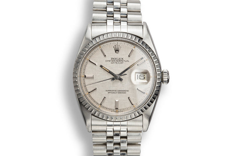 1966 Rolex DateJust 1603 Silver Linen Sigma Dial