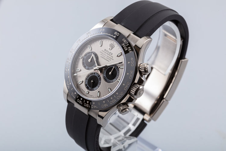 18K Rolex WG Rolex Daytona on Oysterflex Gray Dial