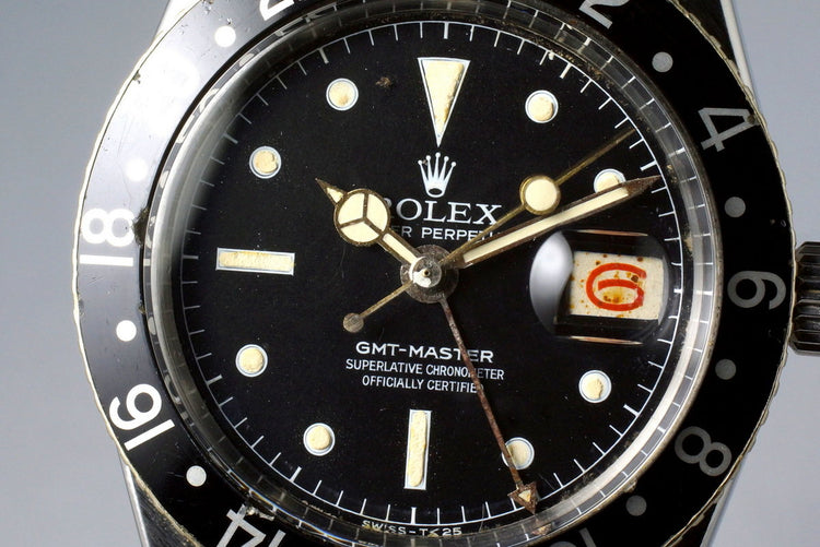 1957 Rolex GMT 6542 Matte Chapter Ring Service Dial