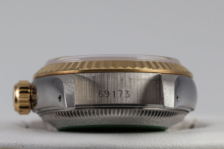 1991 Rolex Ladies Two Tone DateJust 69173 Gold Dial