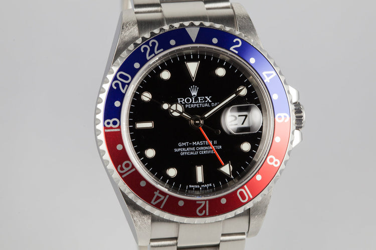 2006 Rolex GMT II 16710 Pepsi Stick Dial with Box and Papers